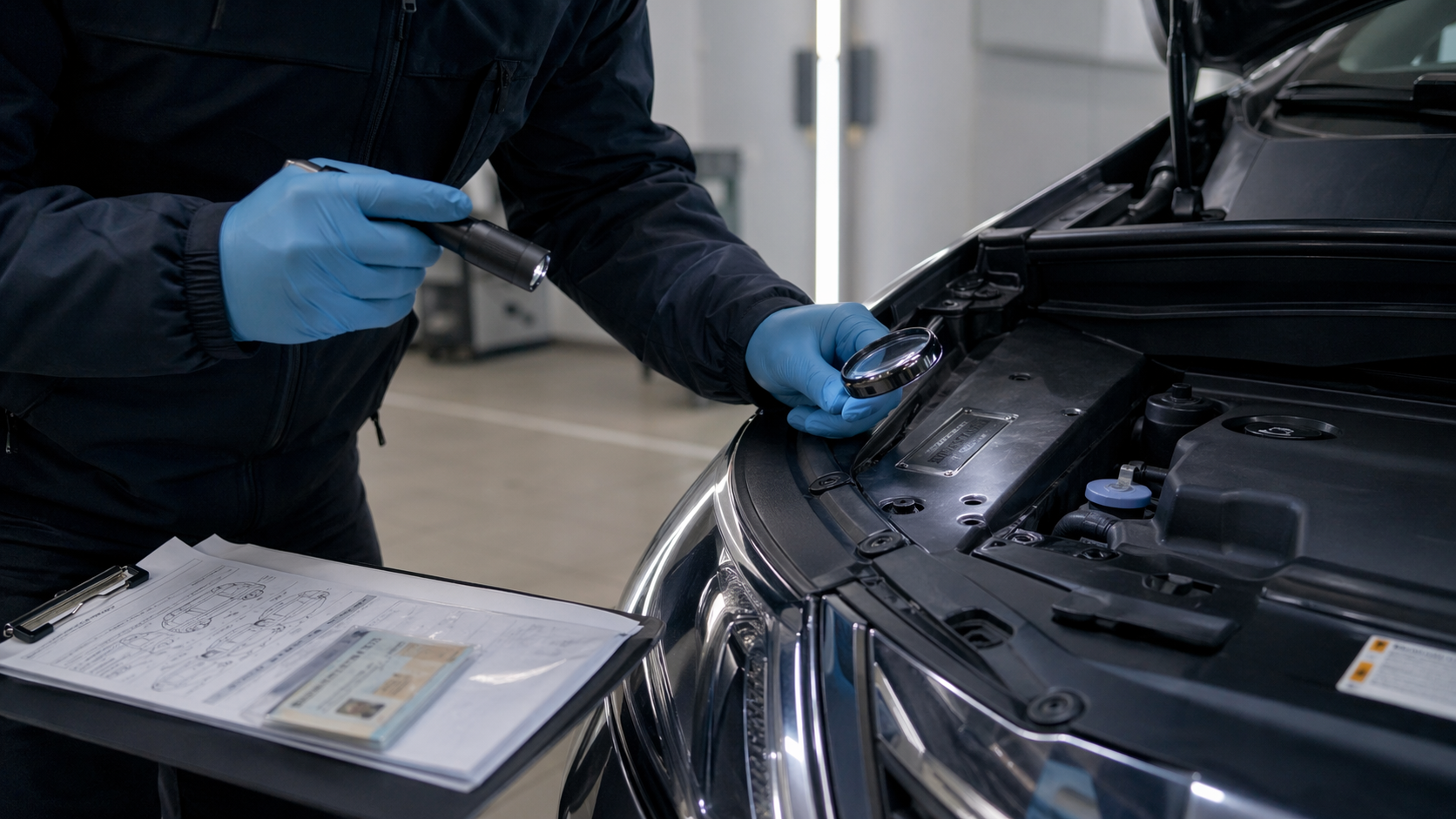 Експертний огляд транспортного засобу під час перевірки ідентифікаційних номерів